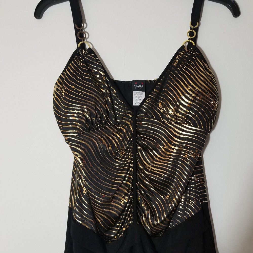 Black and Gold Night Out Top